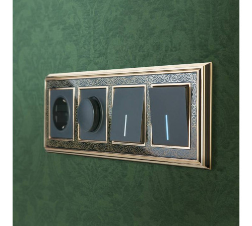 Выключатель проходной одноклавишный с подсветкой без рамки Werkel черный матовый W1112108