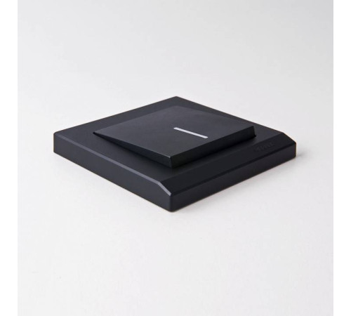 Выключатель проходной одноклавишный с подсветкой без рамки Werkel черный матовый W1112108