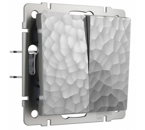 Выключатель двухклавишный без рамки Werkel Hammer W1220006 (серебряный)