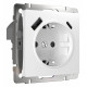Розетка с заземлением и с шторками и USB, без рамки Werkel белый W1171701