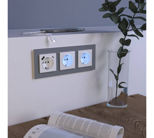 Розетка с заземлением и с шторками и USB, без рамки Werkel белый W1171701