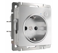 Розетка с заземлением и с шторками, без рамки с Wi-Fi Werkel серебряный W1171606