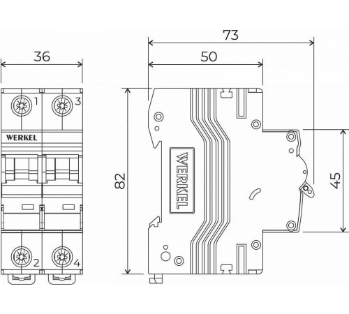 Автоматический выключатель 2P Werkel Автоматические выключатели W902P324