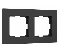 Рамка на 2 поста Werkel Slab черный матовый W0022908