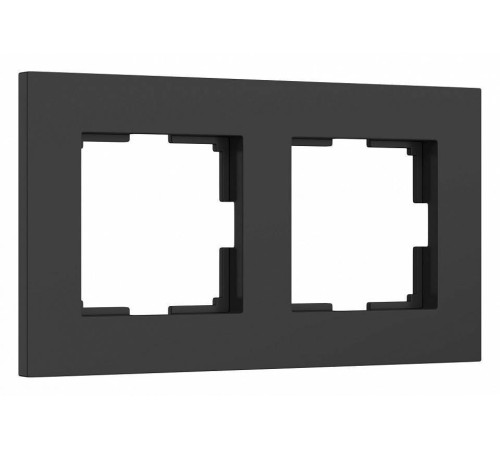 Рамка на 2 поста Werkel Slab черный матовый W0022908