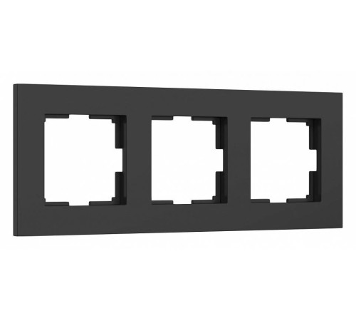 Рамка на 3 поста Werkel Slab черный матовый W0032908