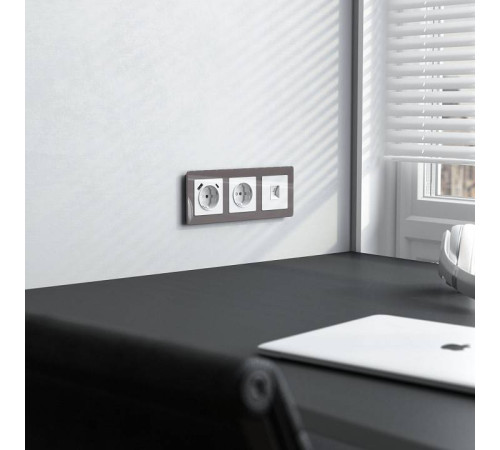 Розетка Ethernet RJ-45 без рамки Werkel Белый акрил W1181041