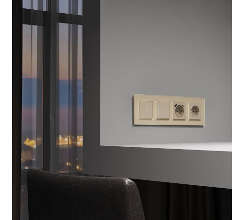 Выключатель сенсорый одноклавишный с подсветкой и функцией Wi-Fi, без рамки Werkel шампань W4513011