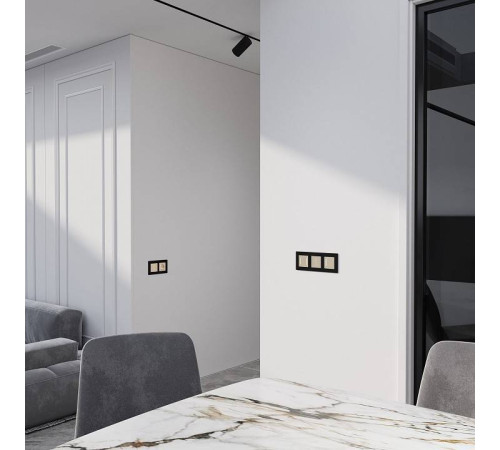 Выключатель сенсорый двухклавишный с подсветкой и функцией Wi-Fi, без рамки Werkel шампань W4523011