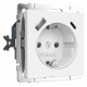 Розетка с заземлением и со шторкой и 2хUSB type A и C, без рамки Werkel белый матовый W1171761