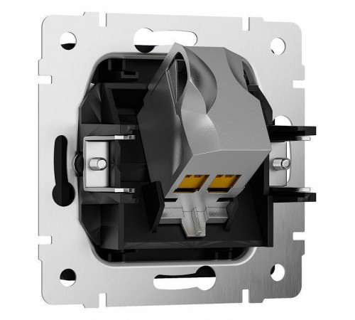 Розетка Ethernet RJ-45 и со шторками, без рамки Werkel черный матовый W5120108