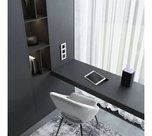 Розетка Ethernet RJ-45 и со шторками, без рамки Werkel черный матовый W5120108