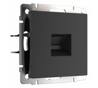 Розетка Ethernet RJ-45 и со шторками, без рамки Werkel черный матовый W5120108