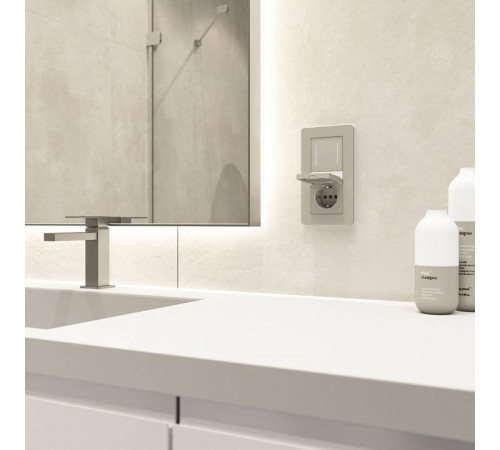 Выключатель двухклавишный с подсветкой без рамки Werkel дымчатый W4522014