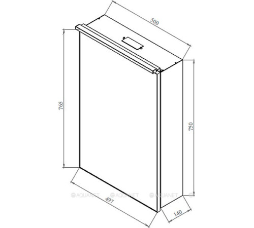 Зеркальный шкаф De Aqua Алюминиум 50 серебро 00261749