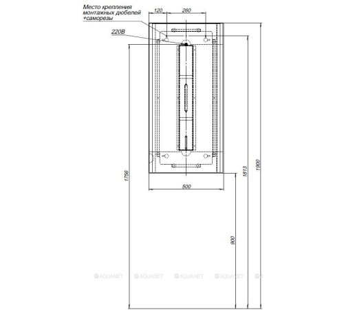Зеркало Allen Brau INFINITY 500х1000 мм прямоугольное черное 1.21021.BL