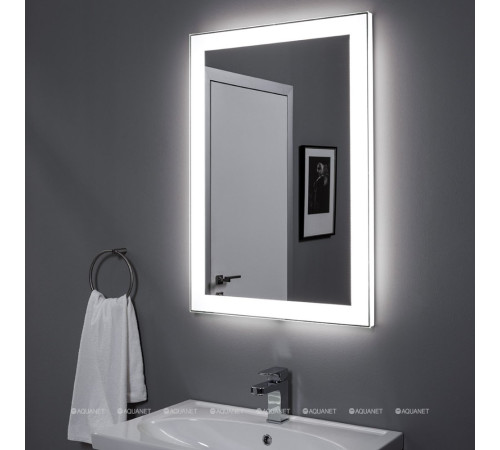 Зеркало Aquanet Алассио new 6085 с LED подсветкой и сенсором 600х850 мм 00249343
