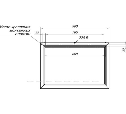 Зеркало Aquanet Амели 60x90 см белый матовый 00261991