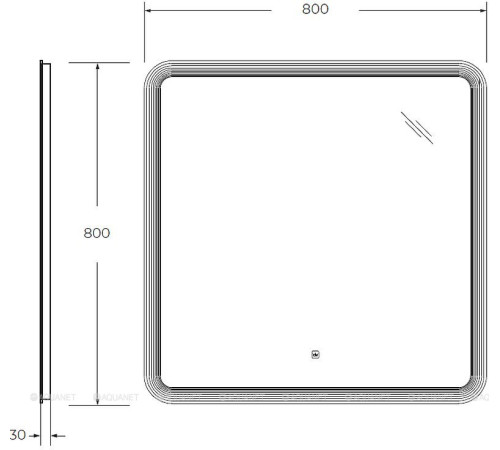 Зеркало Cezares Duet 800x800 мм с подсветкой и сенсором CZR-SPC-DUET-800-800-LED-TCH