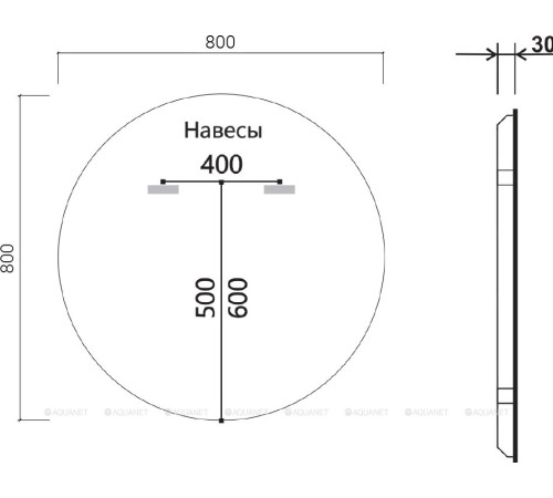 Зеркало LED Vincea 800x800 мм с сенсором, диммером и антизапотеванием VLM-3DE800-2