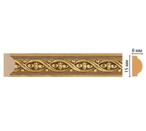 Молдинг DECOMASTER 130-4 ДМ 15х8х2400 мм 130-4 ДМ