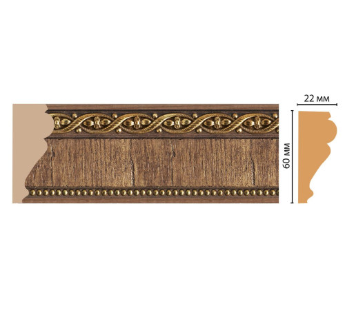 Молдинг DECOMASTER 161-3 ДМ полистирол 60х22х2400 мм 161-3 ДМ