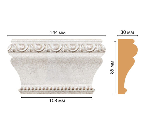 Капитель декоративная Decomaster D202-19D 144х85х30 мм D202-19D
