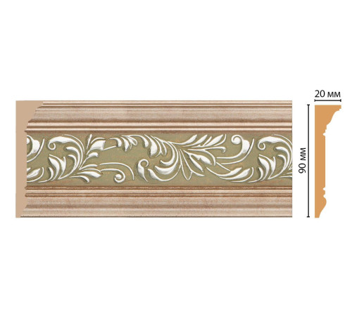 Плинтус потолочный с рисунком DECOMASTER D226-59 ДМ 90х20х2400 мм D226-59 ДМ