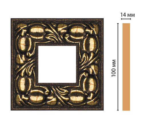 Вставка декоративная DECOMASTER 157-2-56 100x100x14 мм 157-2-56