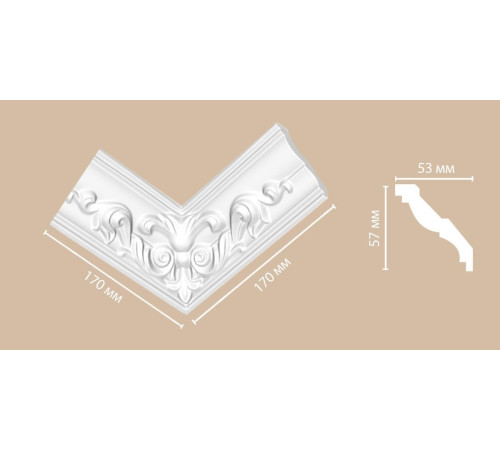 Угол внутренний DECOMASTER DP-350R 57х53х170 мм DP-350R
