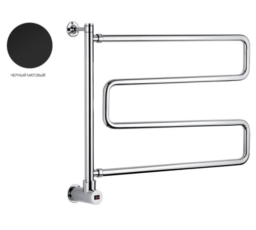 Полотенцесушитель электрический Margaroli Vento 500/SP черный матовый BOX 500SPDBB