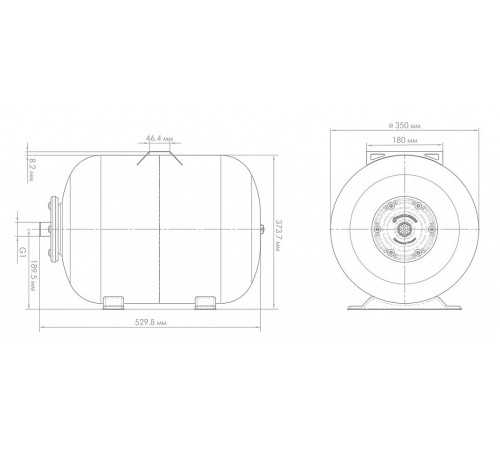 Гидроаккумулятор горизонтальный Джилекс Г 50 50 л 7108