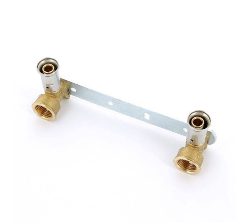 Водорозетка пресс-В двойная на планке HENCO 16х1/2х16 28P-16041604