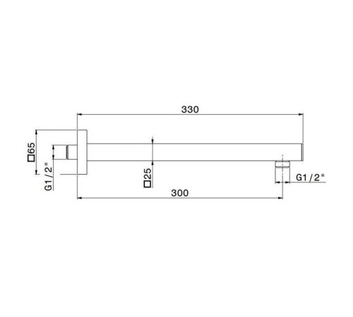 Кронштейн для верхнего душа Kerama Marazzi Futura настенный квадратный хром 27672KM.21.018