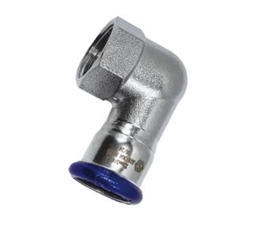 Угольник 90° Hoger 18х1/2 ВР укороченный пресс нержавеющая сталь SS6360504