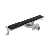 Трап душевой Plumberia Selection PS IN-TILE 6x80 см комбинированный затвор черный матовый PST80NO