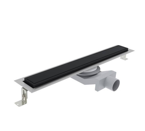Трап душевой Plumberia Selection PS IN-TILE 6x80 см комбинированный затвор черный матовый PST80NO
