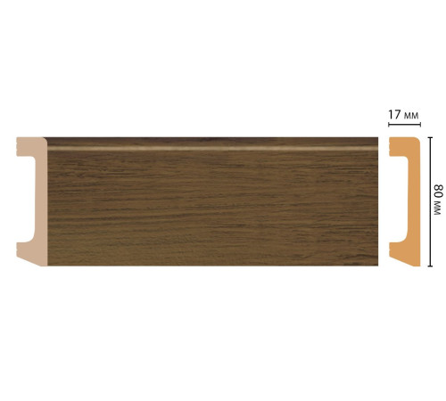 Плинтус напольный DECOMASTER D235-88 ДМ 80х17х2400 мм D235-88 ДМ