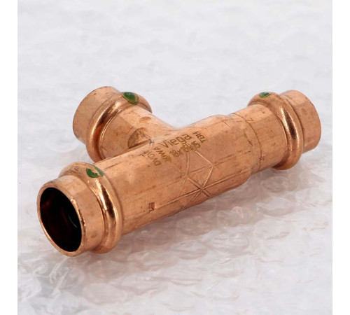 Тройник пресс медный Viega Profipress 18x15x15 мм 291921