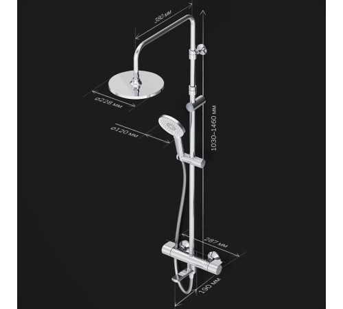 Душевая система AM.PM X-Joy с термостатом F0785A500