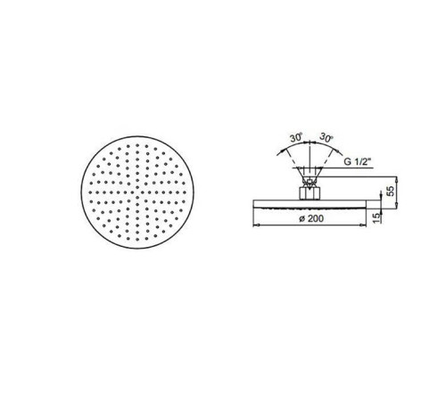 Верхний душ Fantini Nice 20 см хром 86 02 9230