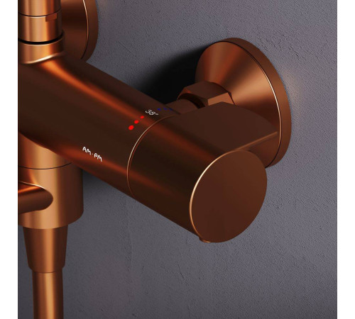 Душевая система AM.PM X-Joy с термостатом розовое золото F0785A544