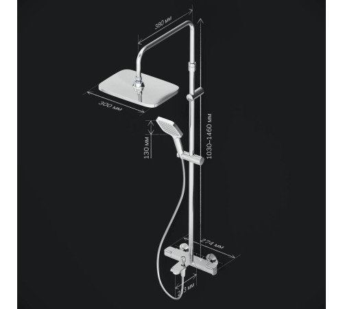 Душевая система с термостатом AM.PM Func F078F500