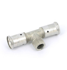 Тройник пресс латунный HENCO с наружной резьбой 20x1/2x20 14P-200420