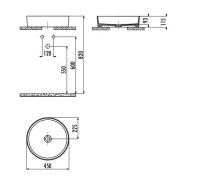 Раковина накладная Creavit LOOP 45 см антрацит матовый LP145-00AM00E-0000