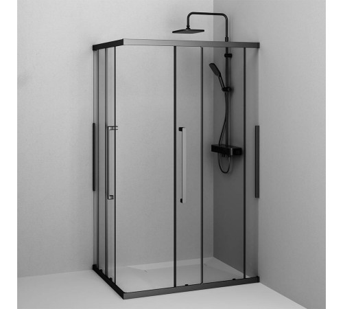 Душевое ограждение AM.PM Func 120x80 см профиль черный стекло прозрачное W84G-403-12080-BT