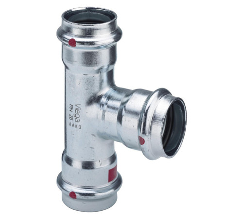 Тройник Viega Prestabo 22x18x18 мм сталь 642648