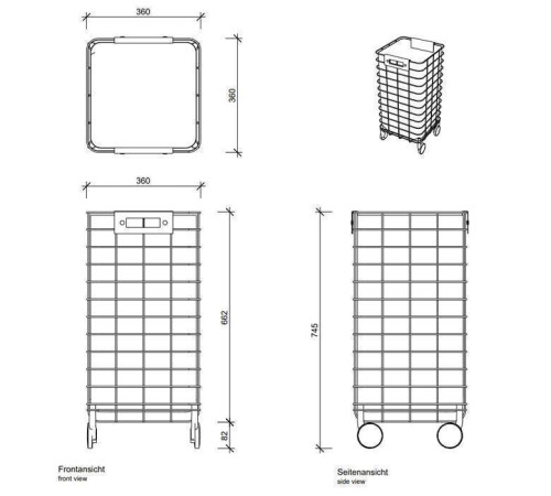 Корзина для белья напольная Decor Walther WR 1 35x35x75 см хром/белый 0613750