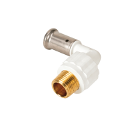 Угольник 90° пресс PVDF HENCO 26x3/4 НР белый 5PKW-2605