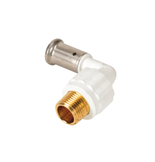 Угольник 90° пресс PVDF HENCO 26x3/4 НР белый 5PKW-2605